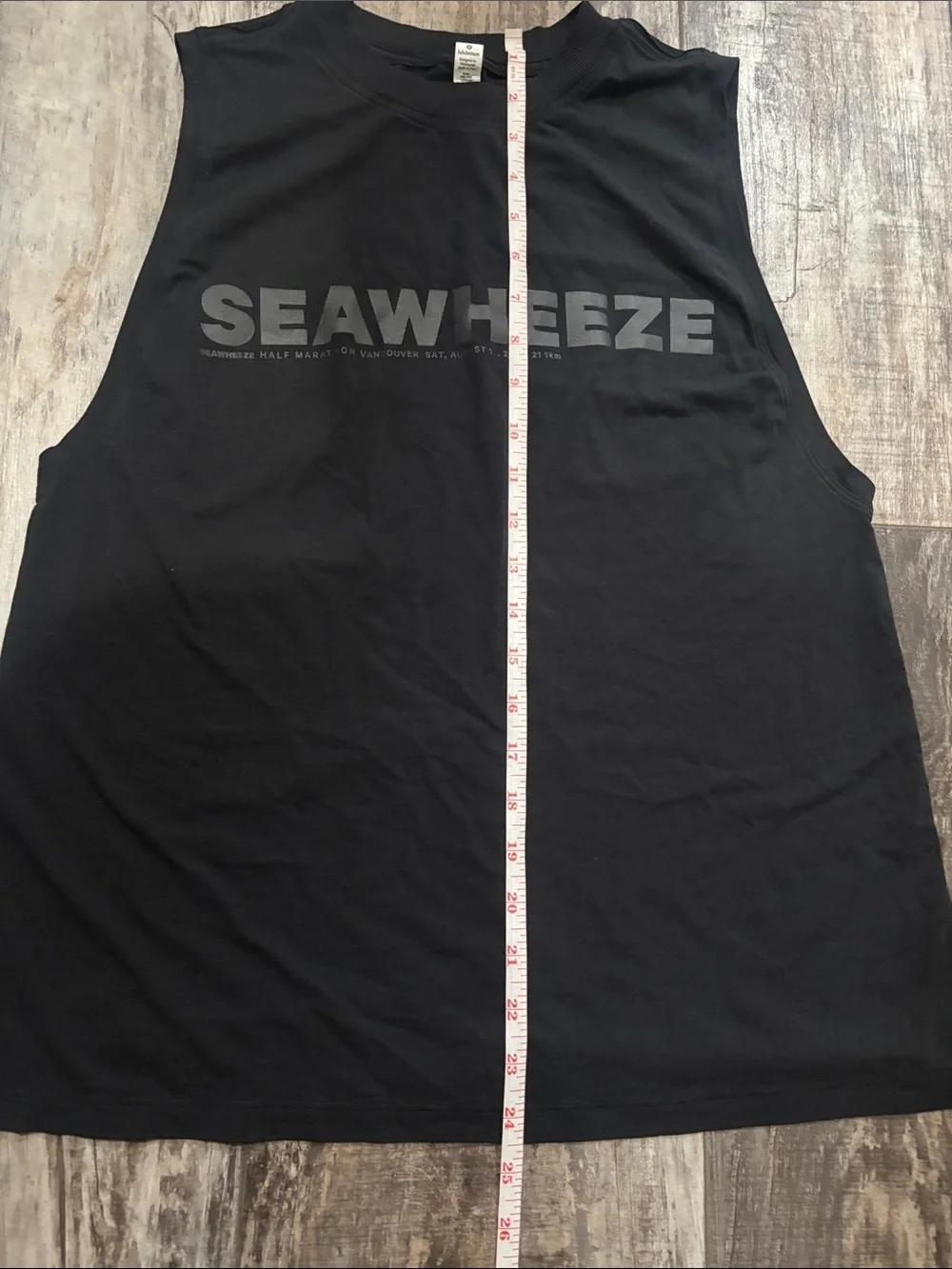 lululemon athletica Black Muscle Tee with 'SEAWHEEZE' Logo